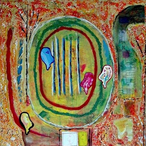 Georges Veltjen-Most pople live in a closed circle-Acrylic on canvas, 40x40